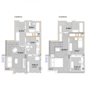 3 комнатная 71.05м²