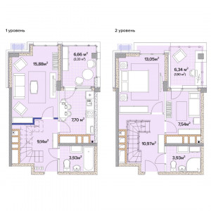 3 комнатная 77.37м²