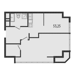 2 комнатная 53.25м²